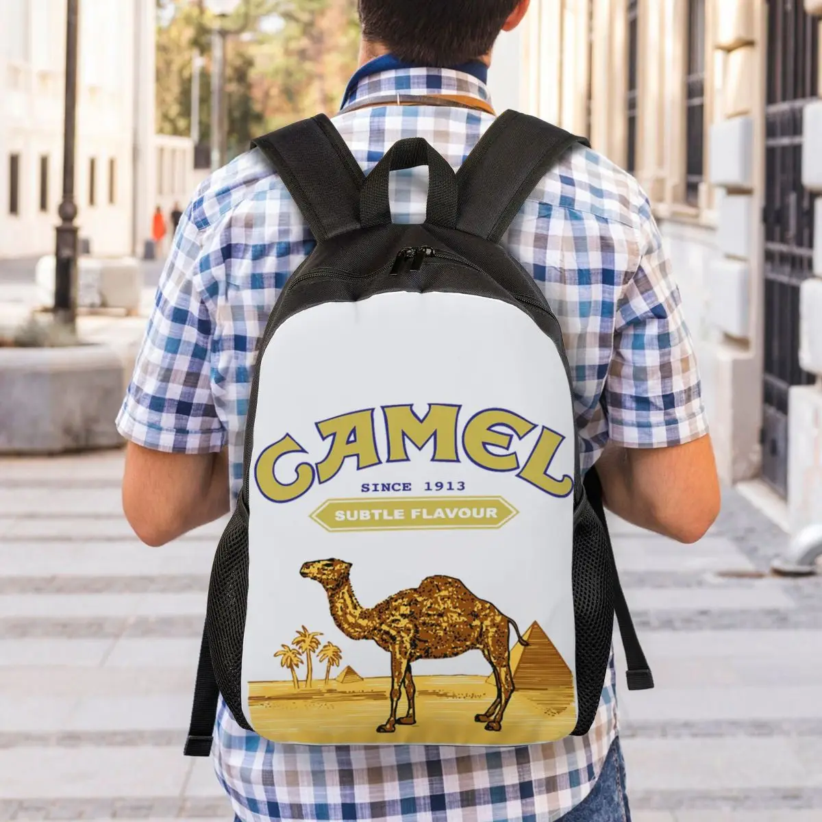 Zaino per studenti con sigarette cammello, borsa da scuola, escursionismo, viaggio, zaino per ragazzi e ragazze, borse a tracolla alla moda