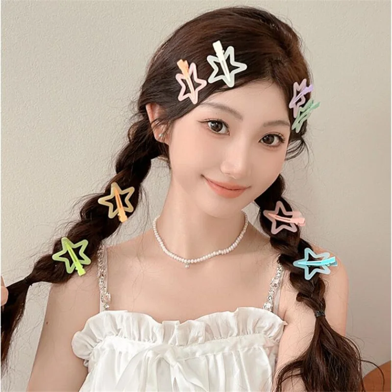 

10Pcs/Lot Women Hair Accessories Sweet Jelly Color Hairpin Duckbill Seamless Hair Clip Cute Side Barrettes Basic Girls Headdress