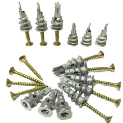 10pcs Zinc Self-Drilling Drywall Anchors With Screws Kit Heavy Duty Metal Wall Anchors And 10#8 X 1-1/4'' Screws