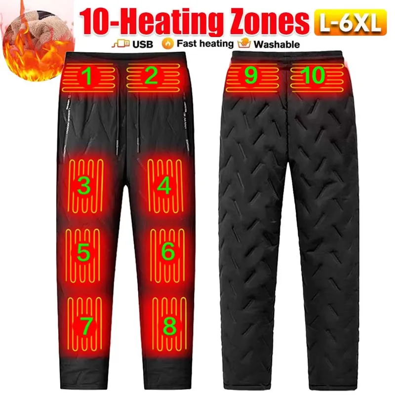 

Winter Thermal Hiking Pants USB Electric Heating Trousers Ski Wear Heater Sports Thermal Motorcycle Pants Heated Trousers