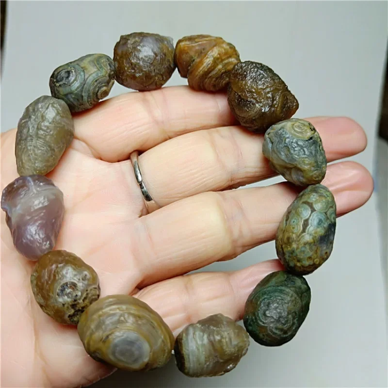 Supply Alashan Gobi Rough Stone Agate Tendon Eye Bracelet