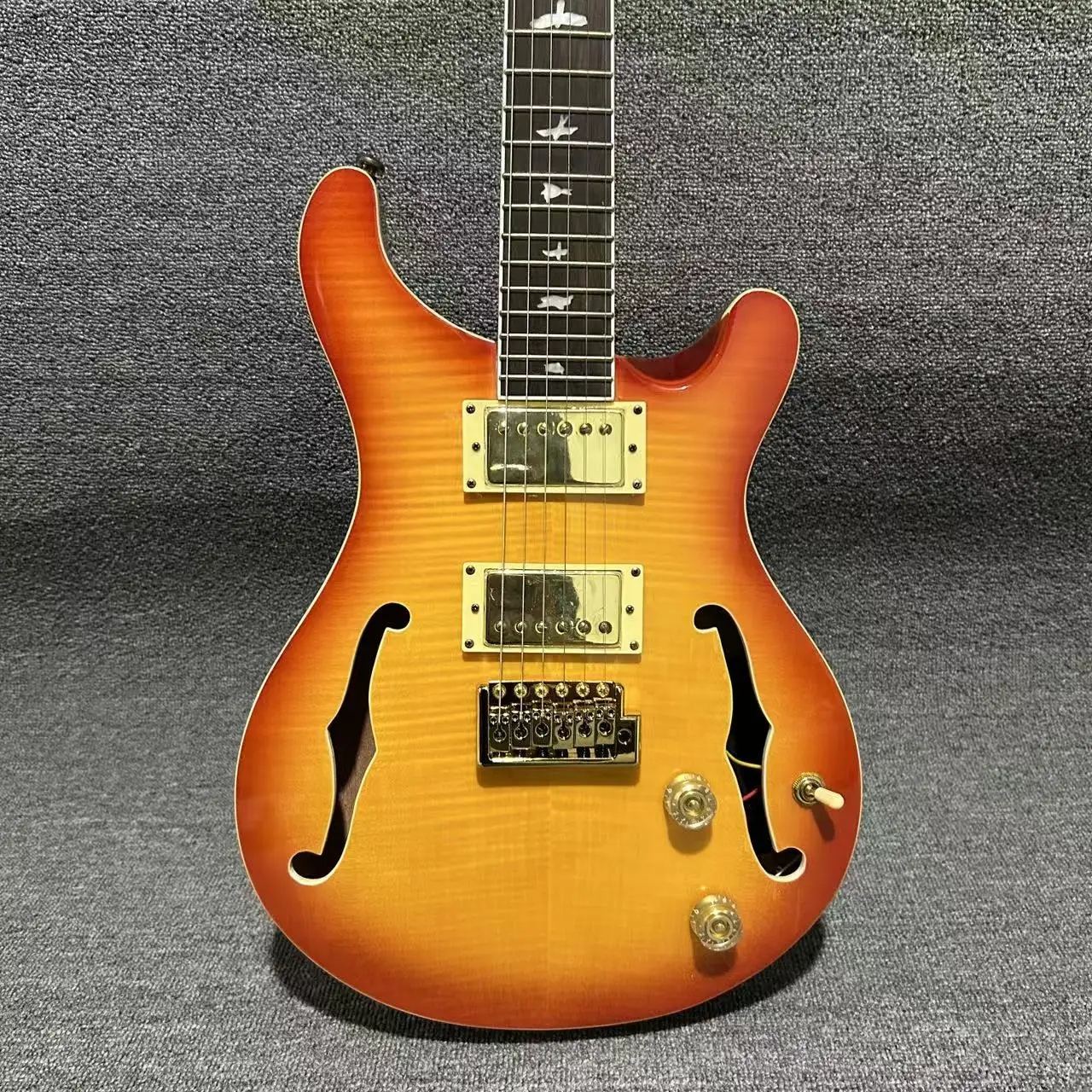 

Электрогитара PRS Orange с бесплатной доставкой, гриф из палисандра, корпус из красного дерева, ручная работа, подарок на Новый год