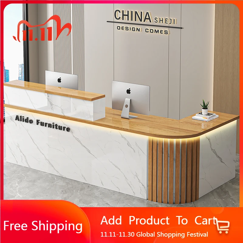 

Minimalist Modern Reception Desks Salon Beauty Luxury Unique Desks Hotel Display European Best Scrivania Commercial Furniture