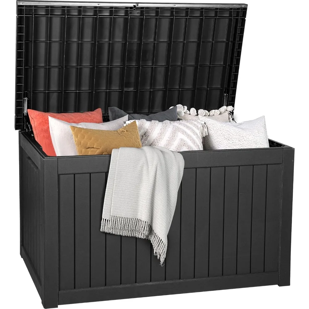 230 Gallon Outdoor Storage Box, XXL Weather Resistant Resin Deck Box for Patio, Cushions, Tools