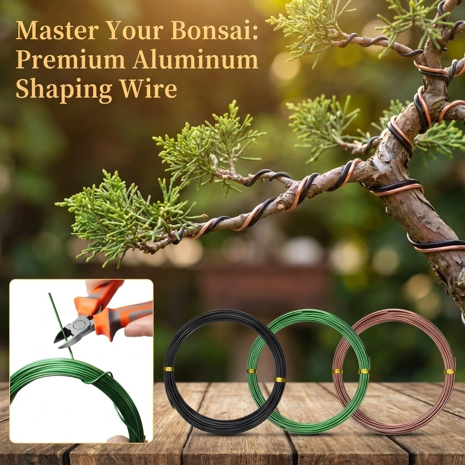 DIY Aluminum Wire for Horticultural Bonsai Shaping  1.5MM 10 Meters Plant Twine Gardening Support Wire Plant Branches Steel Wire