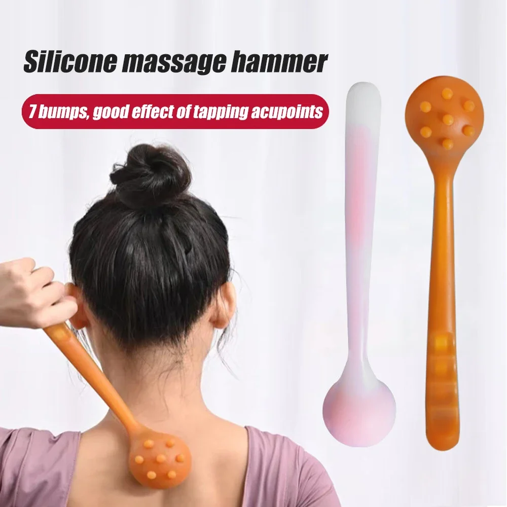 1Pcs Relaxing Meridians Activating Hammer Silicone Massage Destroying Meridians Rhythm Massage Rhythm Manual Health Massage Tool