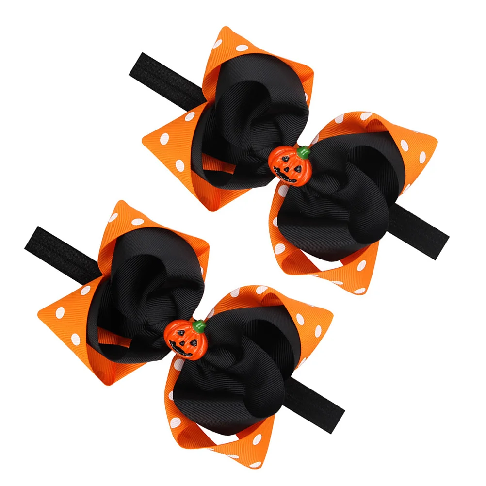 

2 Pcs Headbands Baby Girl Newborn for Toddler Girls Bows Infant Elasticity Hair Halloween Outfit