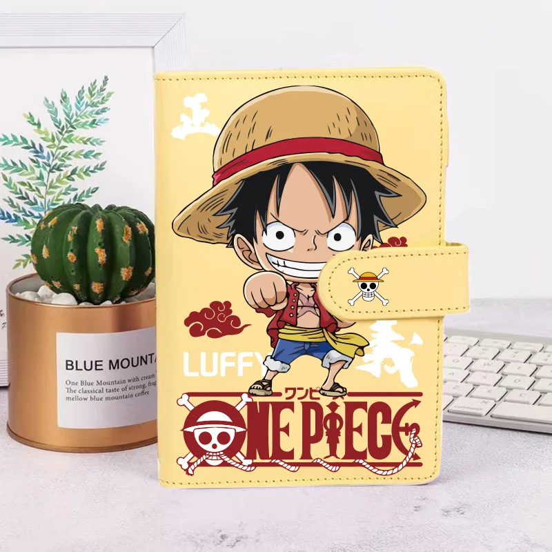 Anime One Piece Monkey D. Luffy Ledger Bonito Q Versão Roronoa Zoro Pasta de caderno náutico com presentes de núcleo interno substituível