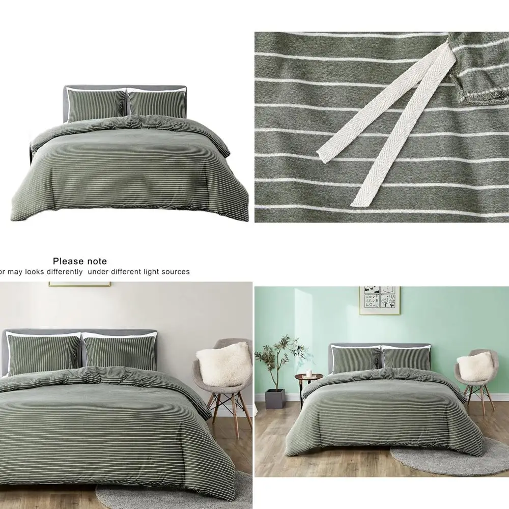 

Зелено-белый трикотажный комплект пододеяльников, полный/королева, 100% мягкий хлопок, на молнии, в комплект входит 1 чехол + 2 чехла