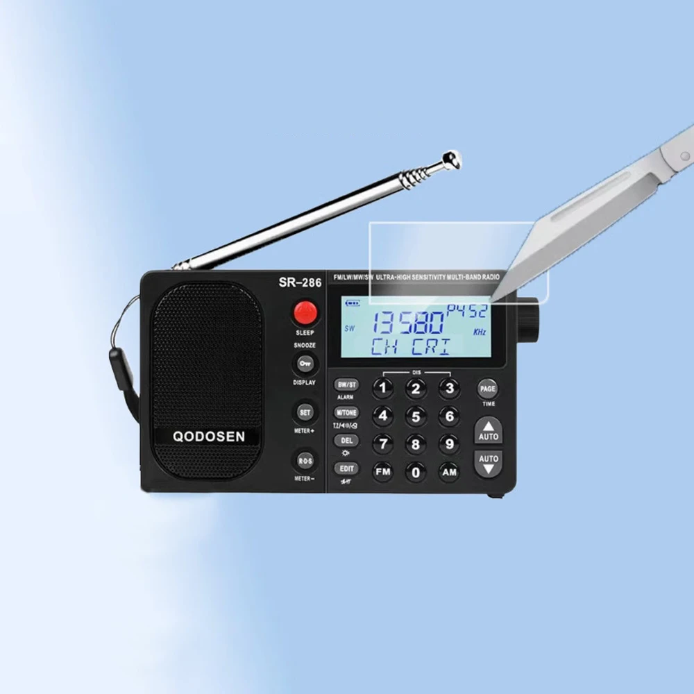 Película protectora de pantalla de vidrio templado premium a prueba de arañazos de dureza 9h para QODOSEN SR-286