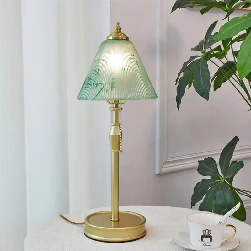 TEMAR French Table Lamp American Retro Living Room Bedroom Villa European Pastoral Creative Bedhead Desk Light