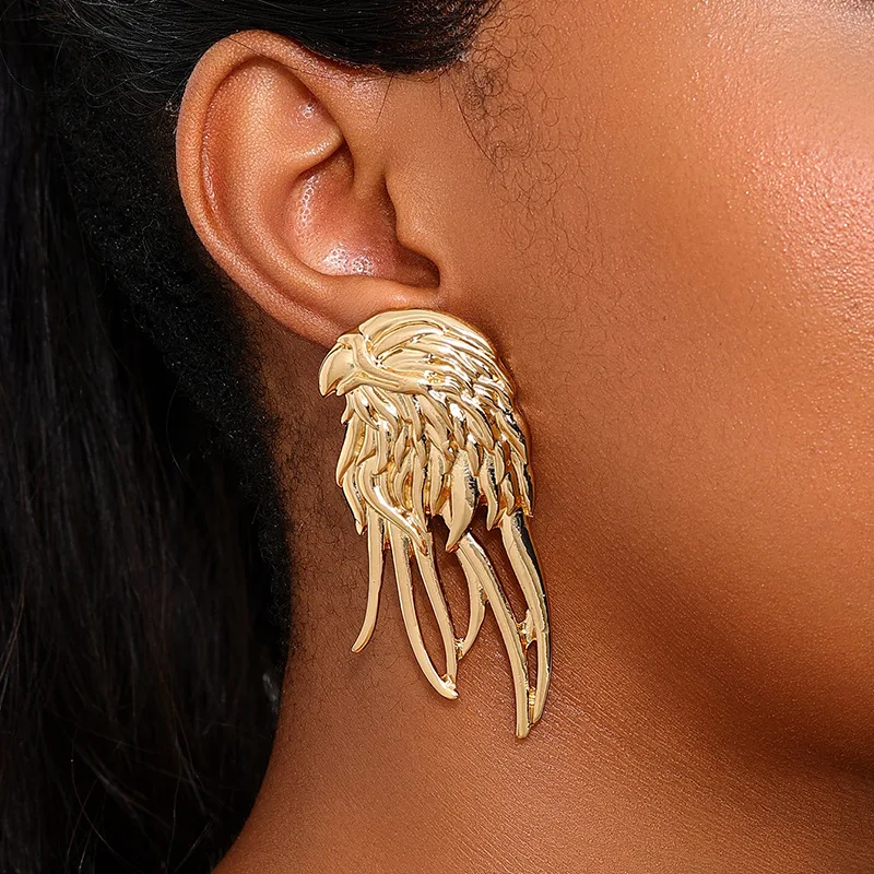 Metal Animal Eagle Head Fringed Earrings For Women Suitable Street Shooting Parties Holiday Gift Fashion Jewelry AE177