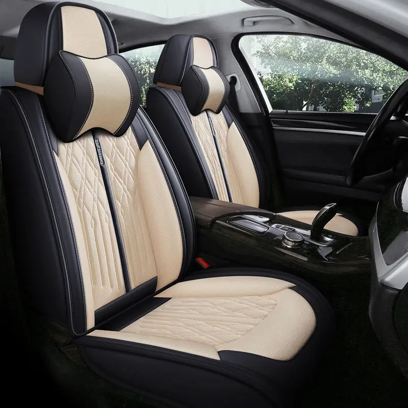 New Arrival Luxury 9D Sports Design Car Seat Protector Full Set of 9 Pieces Universal Luxury Leather Car Seat Cover