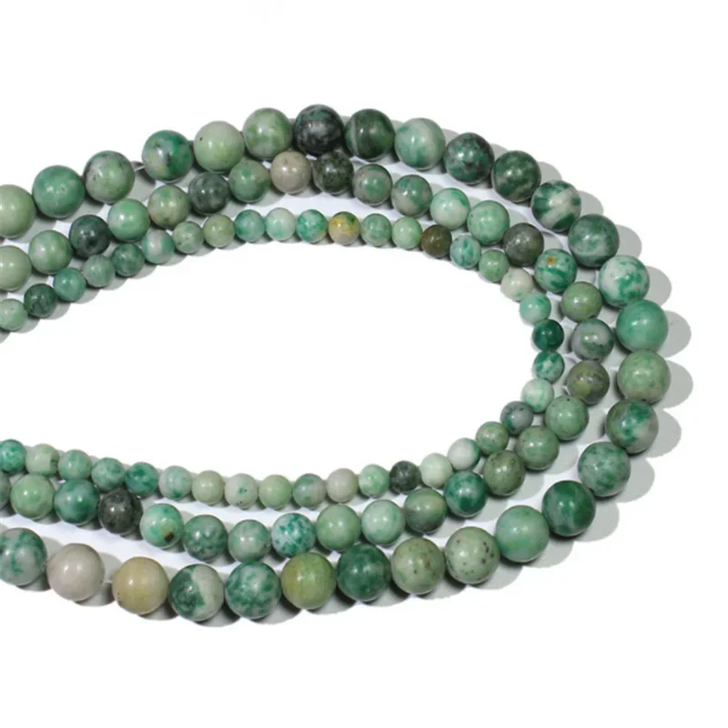 Emerald  Loose Beads Natural Gemstone Smooth Round Bead for Jewelry Making  Bracelets Necklace Wholesale