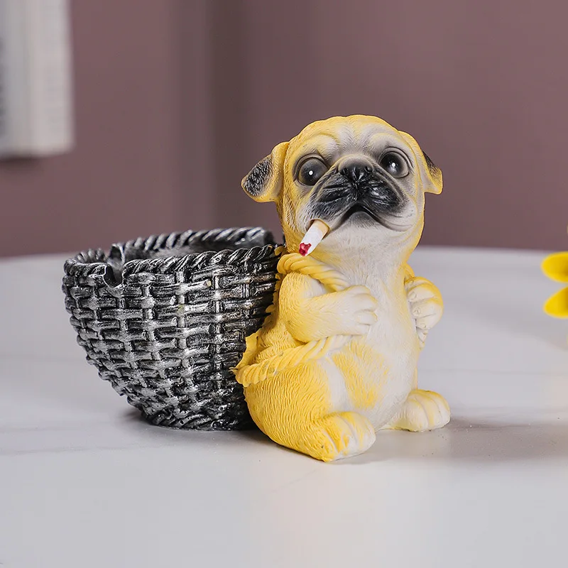 Cartoon Pet Dog Backpack Ashtray. Unique And Trendy. Office Cute Birthday Gift Storage Box.