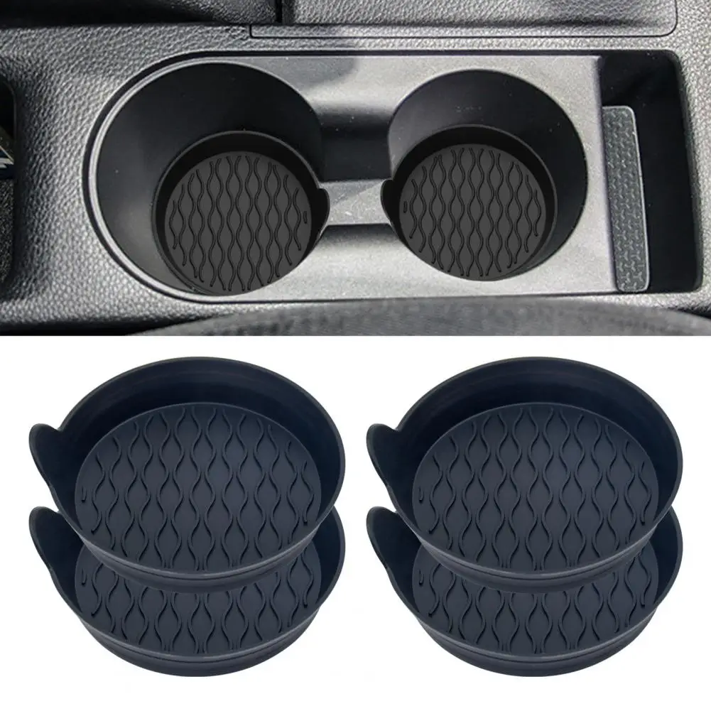 Car Cup Coaster Silicone Non-Slip Water Cup Mat With Finger Groove Design Car Cup Holder Auto Interior Accessories 자동차 수상 롤러코스터