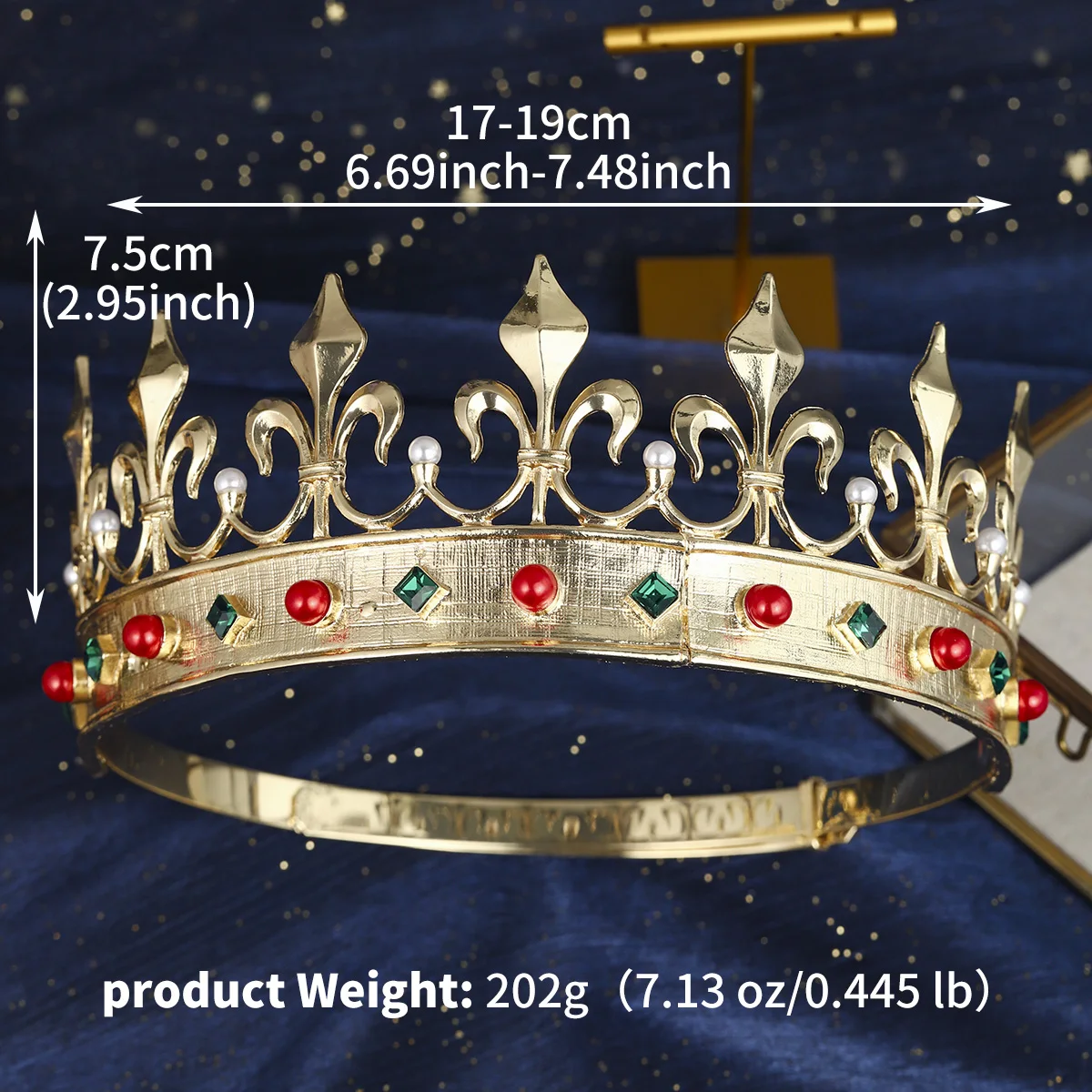 Fashion Alloy Luxury Rhinestone Men's Crown Vintage Style Exquisite Headdress Hair Accessories Festive Wedding Tiara image 6