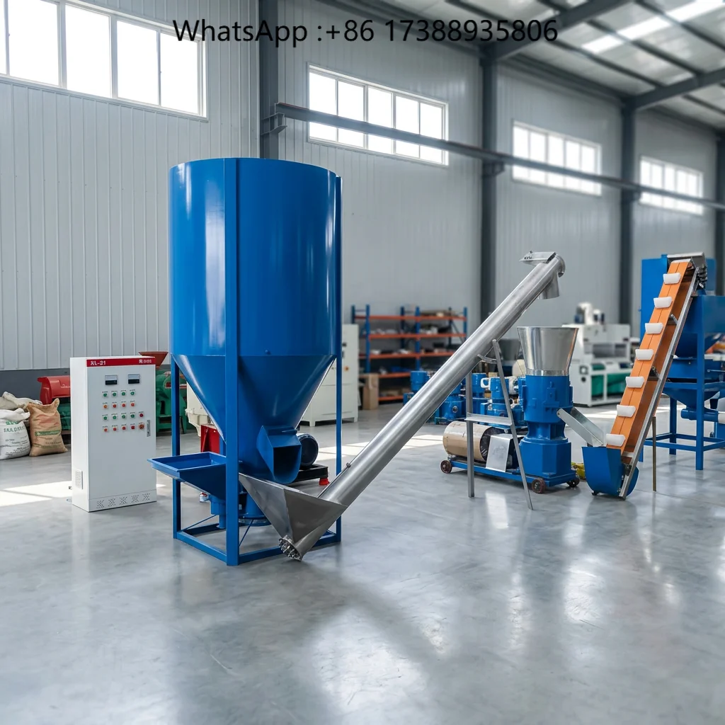 2T/h Feed Mill Plant Full Set Animal Chicken Cow Cattle Feed Pellet Machine Production Line for Poultry Livestock Farm