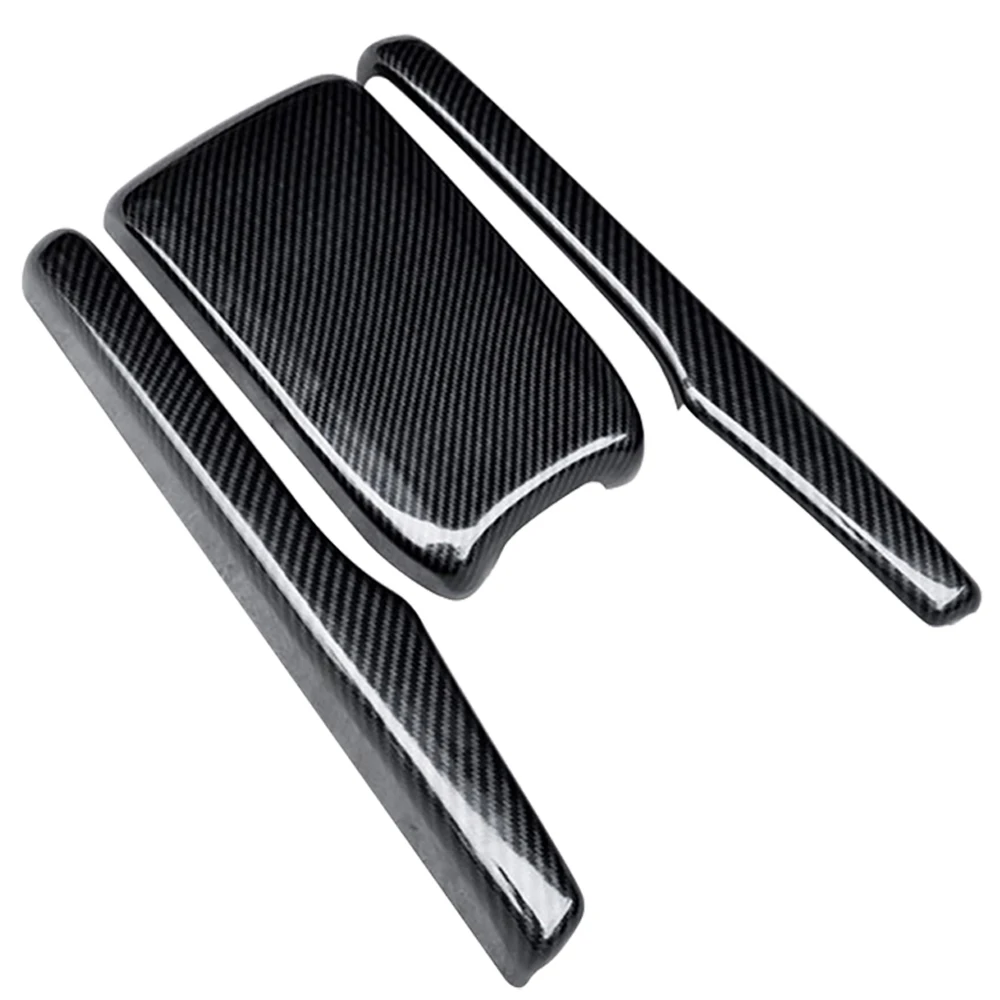 

Для Honda Civic 2016-2018 2019 2020 2021, центральный подлокотник из углеродного волокна, крышка панели, отделка консоли, подлокотник, ящик для хранения, крышка