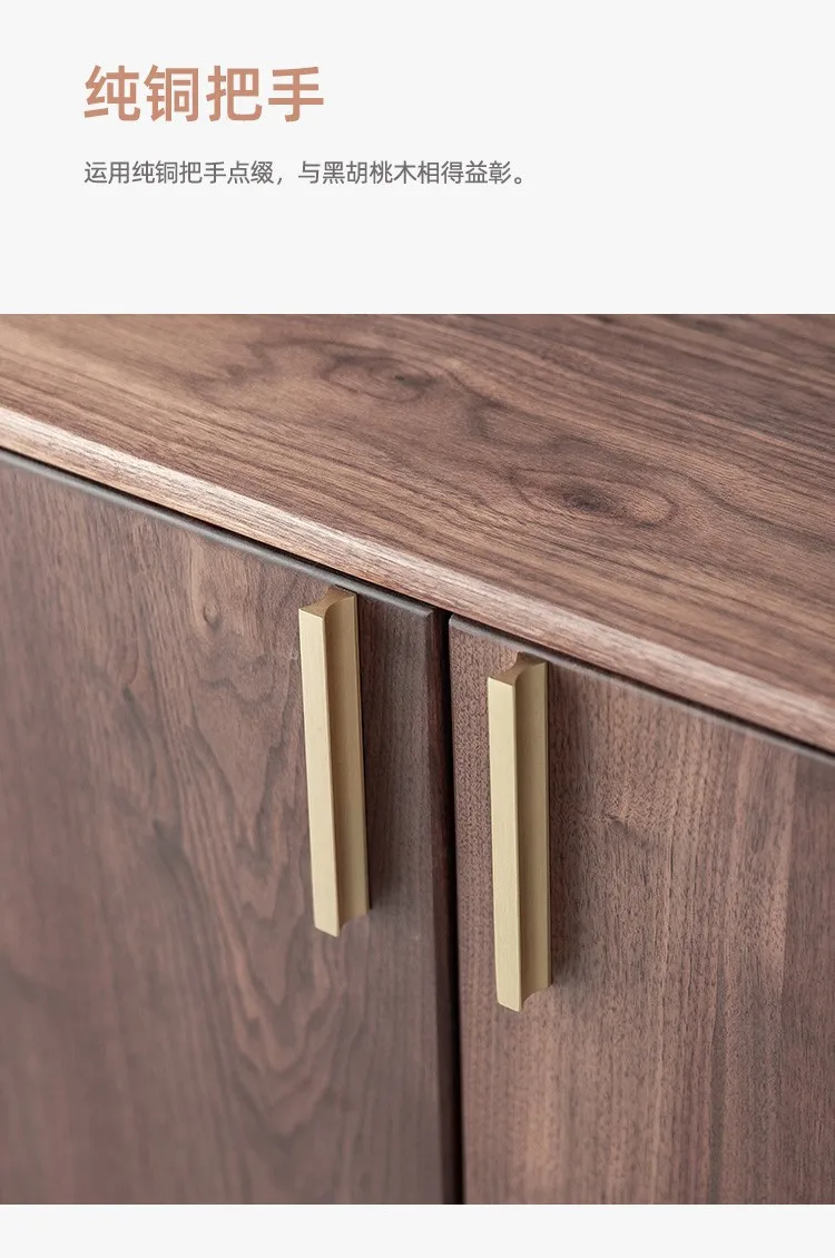 For Nordic Solid Wood Shoe Cabinet Black Walnut Cherry Wood Storage Locker Home Porch Entryway Partition Furniture with Large