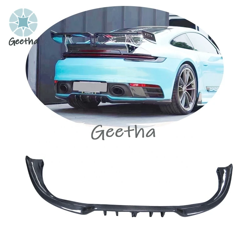 

Для Porsche 911 992 Techart Style 2019-IN задний диффузор из углеродного волокна, спойлер, задний бампер, комплект кузова, спойлер, дефлектор, задняя губа