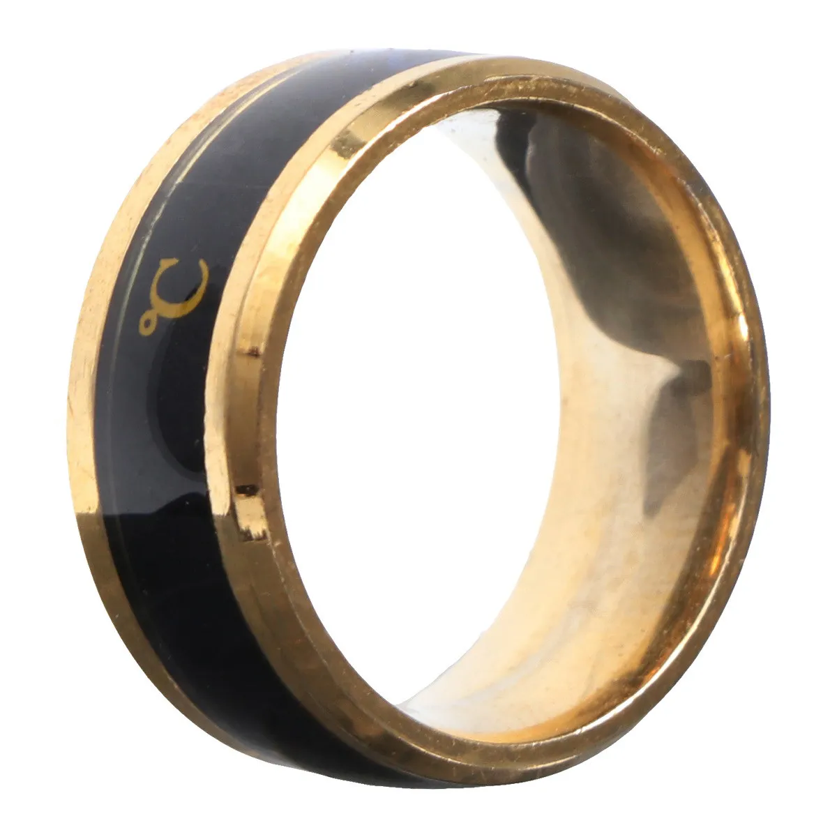 Stainless Steel Heat Discoloration Ring 8Mm Simple Elegant Color Shift Finger Jewelry Stylish Round Ring Birthday Gift for Him