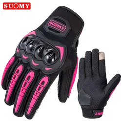 Suomy Women Pink Motorcycle Gloves Summer Lady Motocross Breathable Racing Gloves Motorbike Bicycle Cycling Riding Glove For Men