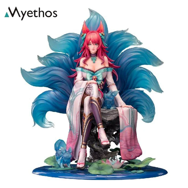 Genuine Original League of Legends Myethos Spirit Blossom Ahri Action Anime Figure Collectible Model Dolls Statuette Ornament