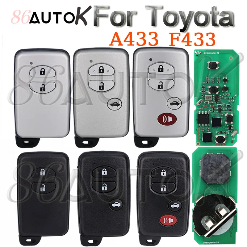 Auto Smart Remote Key for Toyota Land Cruiser Prado Camry Crown Aurion LC200 A433 F433 Car Smart Key Fob Car Key Case Fob Cover