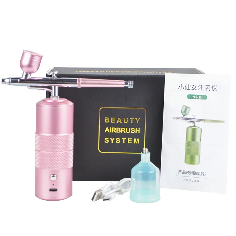 

Беспроводной портативный аэрограф, кислородный инжектор, нано-туманный распылитель, пистолет для дизайна ногтей, татуировки, ремесло, торт, сделай сам, красочная воздушная щетка