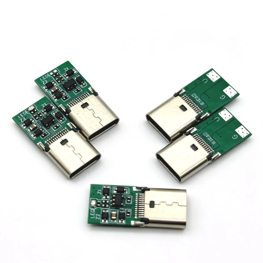 100PC PD/QC Decoy Board With LED Module PD 2 3.0 DC 5V 9V 12V 15V 20V Trigger Cable USB Type-C  Female Plug QC4 Charge Connector