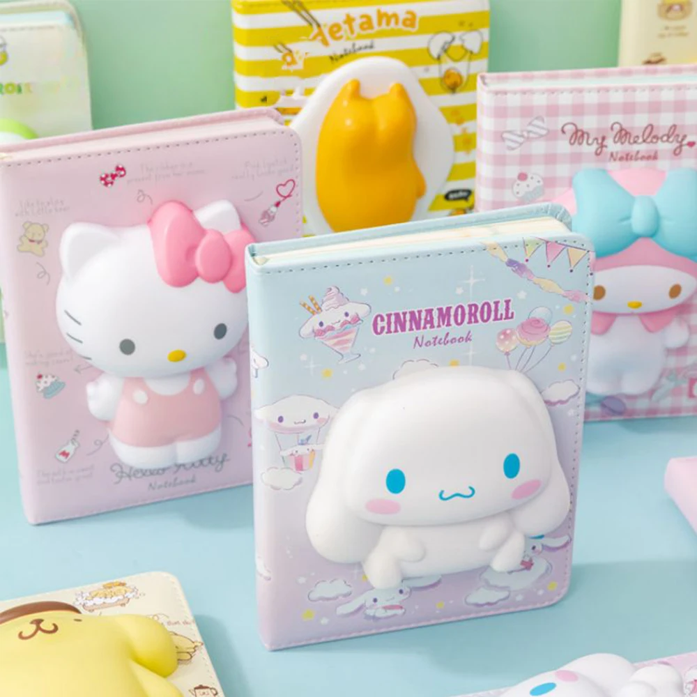 3D Descompressão Sanrio Notebook para Crianças, Kawaii Escola Escrita Suprimentos, Manual Criativo, Presente do Dia das Crianças, Material Estudantil