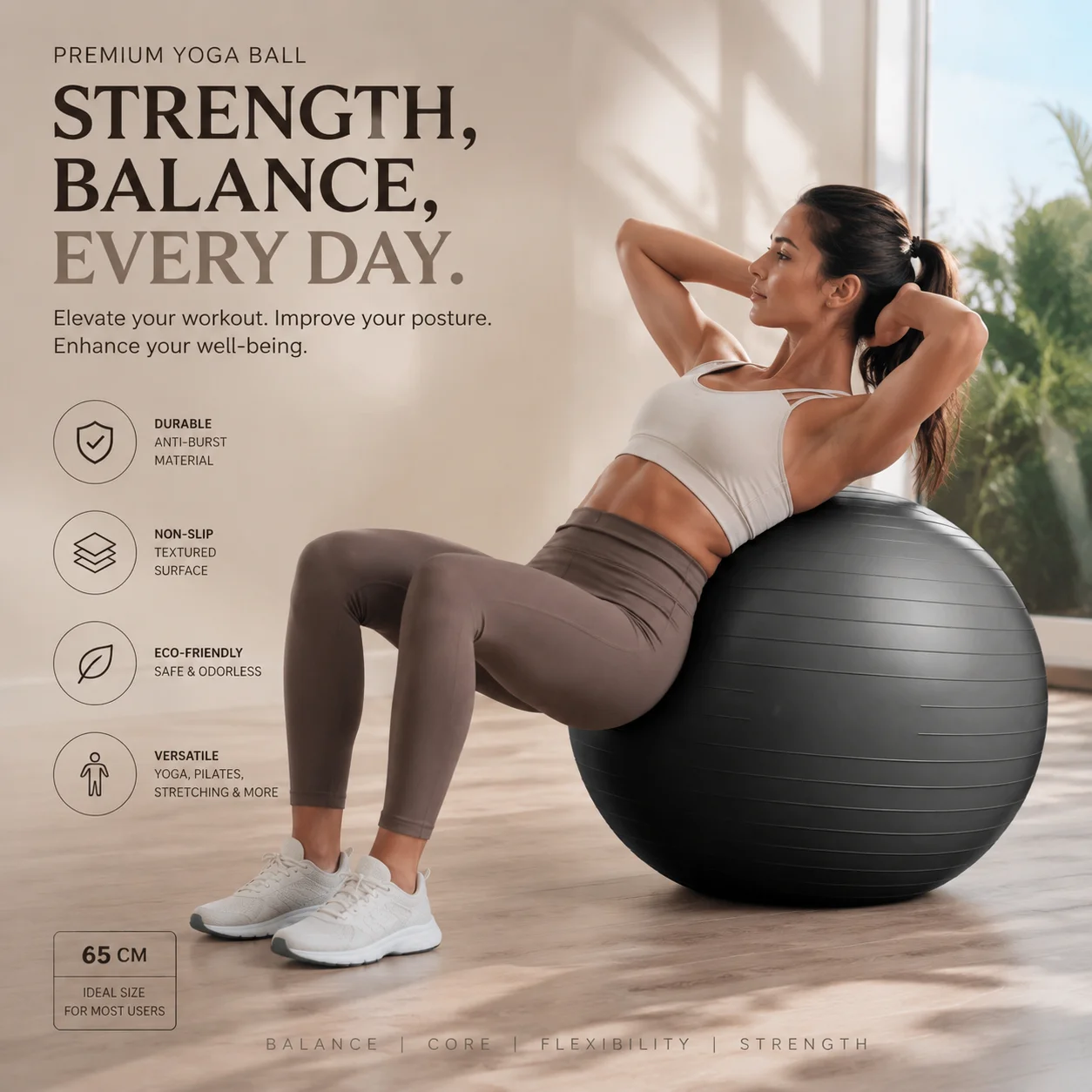 안티 버스트 요가볼 65cm 논슬립 운동 스태빌리티 볼 - Exercise Ball Stability 리뷰 및 가격