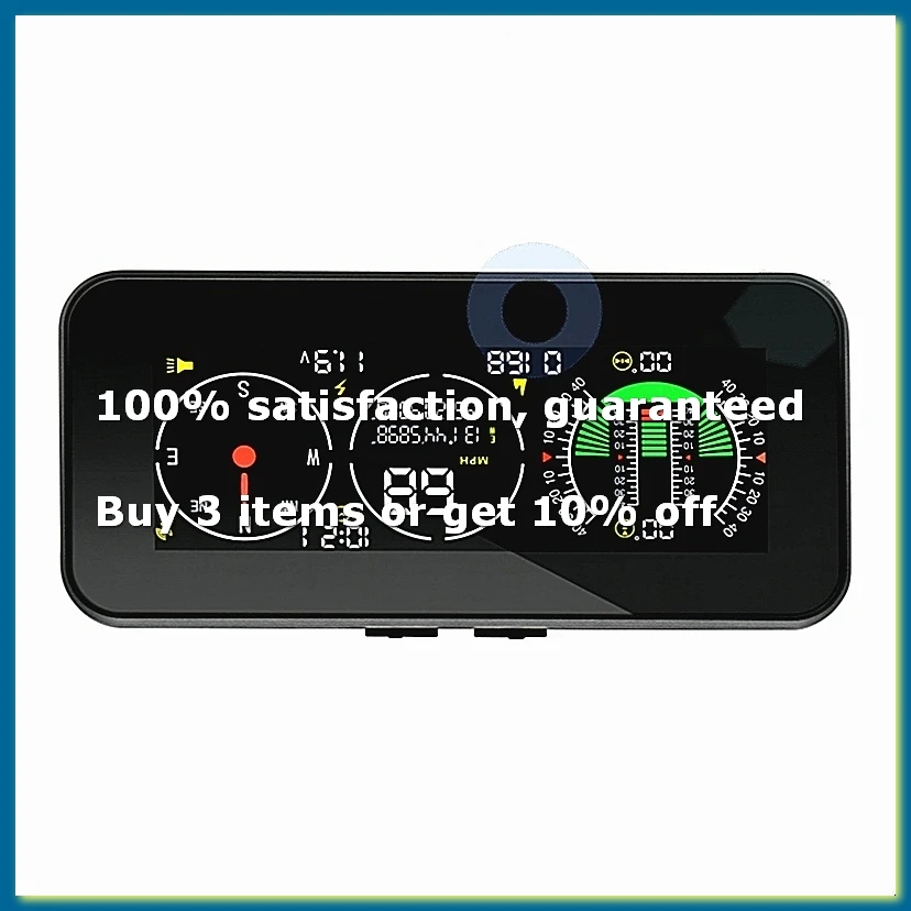 Car HUD Head Up Display Inclinometer Compass Speedometer GPS Overspeed Alarm Digital Speed Slope Meter Car Parts-DT30