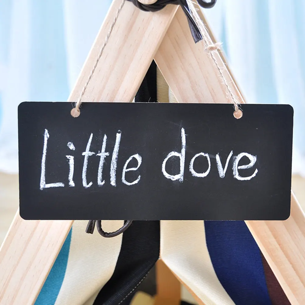 10Pcs Hanging Chalkboard Signs Wooden Small Chalkboard Sign Erasable Reusable Memo Message Board for Cafe Party Buffet