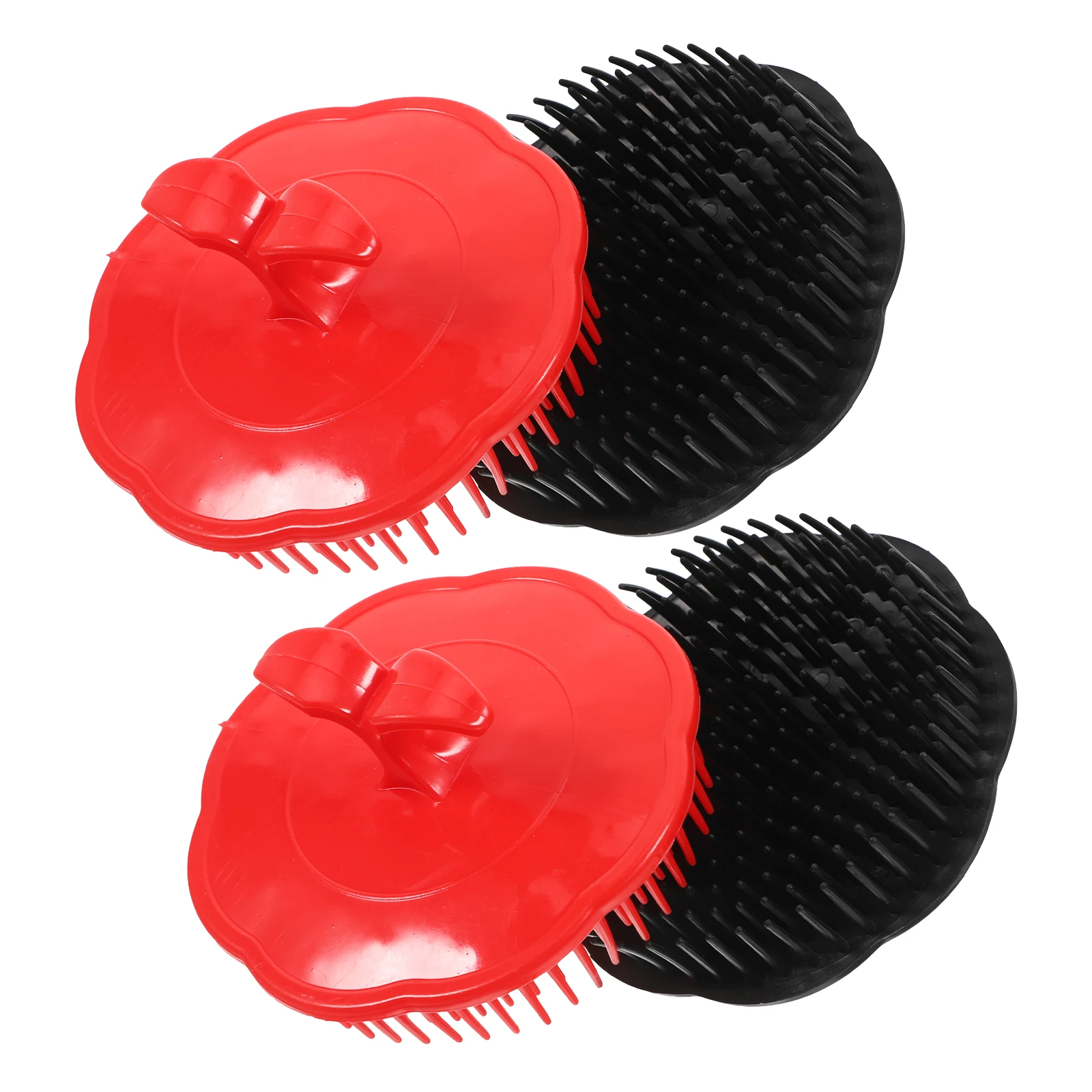 

4 шт., круглая щетка для массажа волос, мягкий пластиковый скруббер для кожи головы для шампуня, отшелушивание кожи головы, удаление перхоти