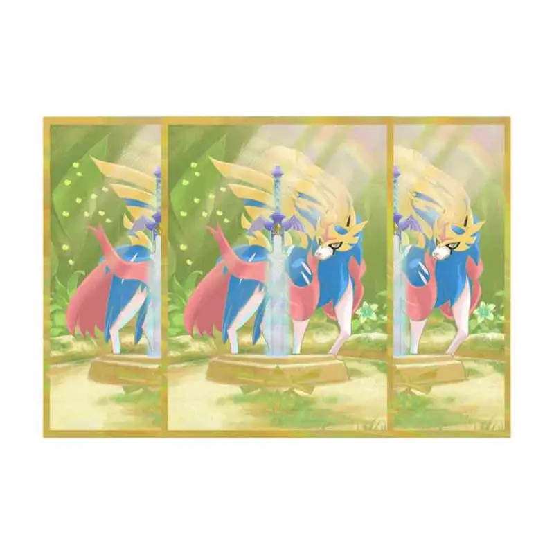 65Pcs/set Pokemon Ptcg Zacian Cards Sleeve Anime Game Characters Colorful Laser Version Diy Cards Protective Cover