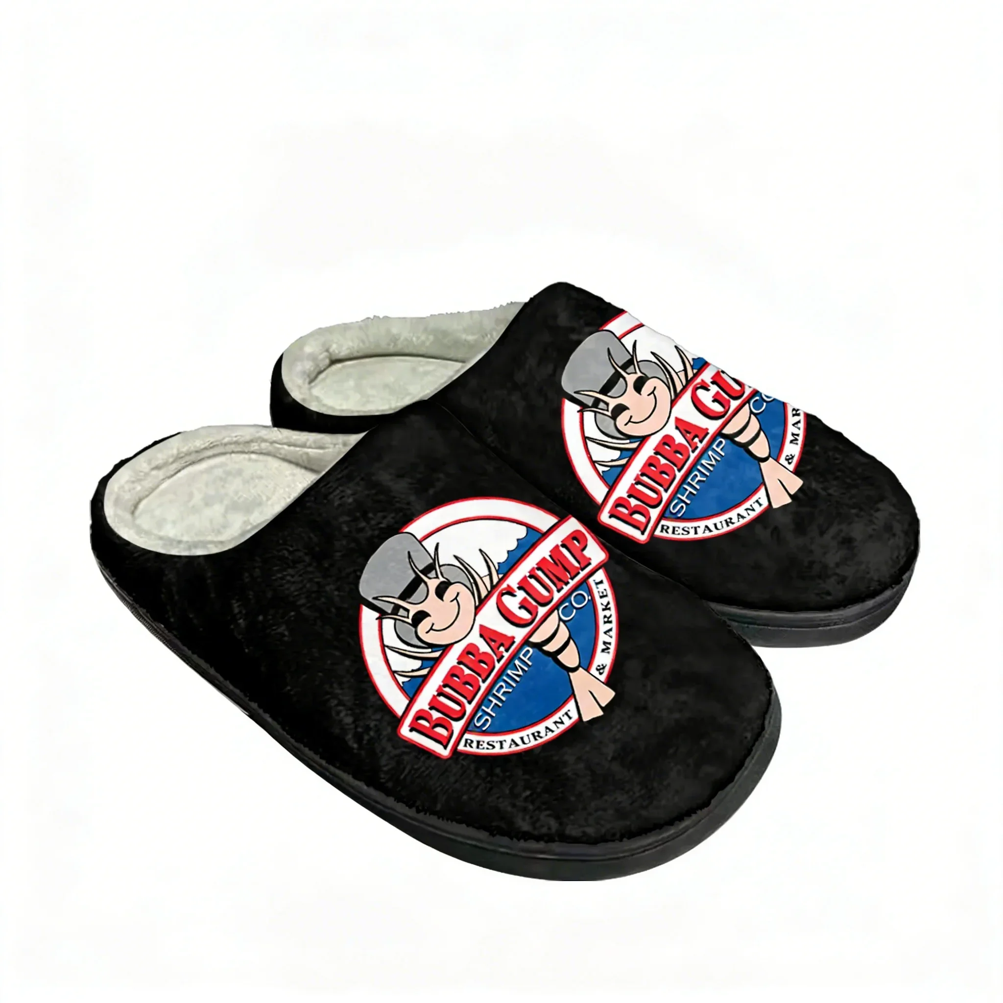 Retro1994 Bubba Gump Shrimp Home Cotton Custom Slippers Bubba Gump Mens Womens Plush Bedroom Casual Warm Shoes Thermal Slipper