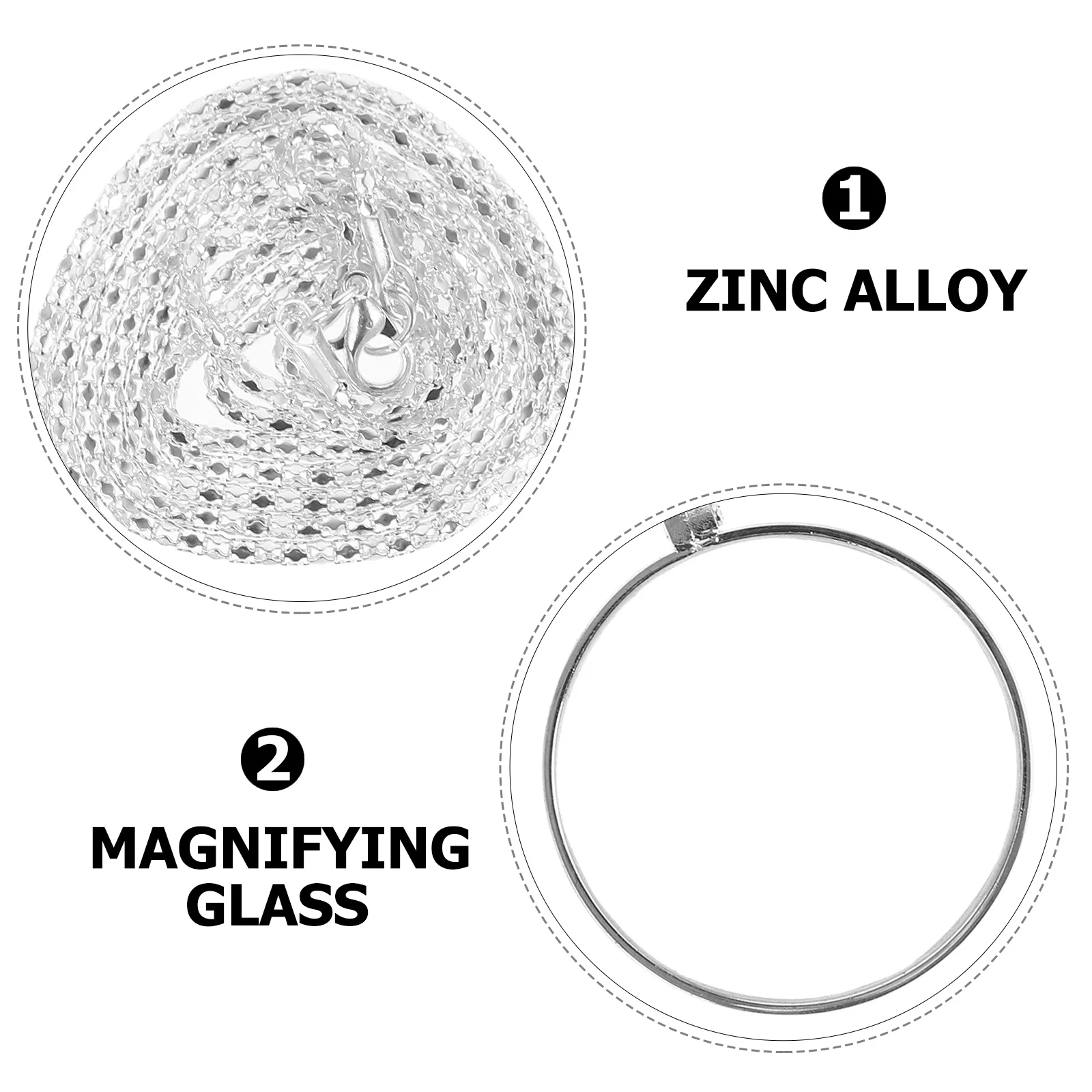 

1Pcs 5X Magnifier Necklace Reading Magnifying Glass for Elderly Kids Portable Pendant with Chain Home Office Travel Use