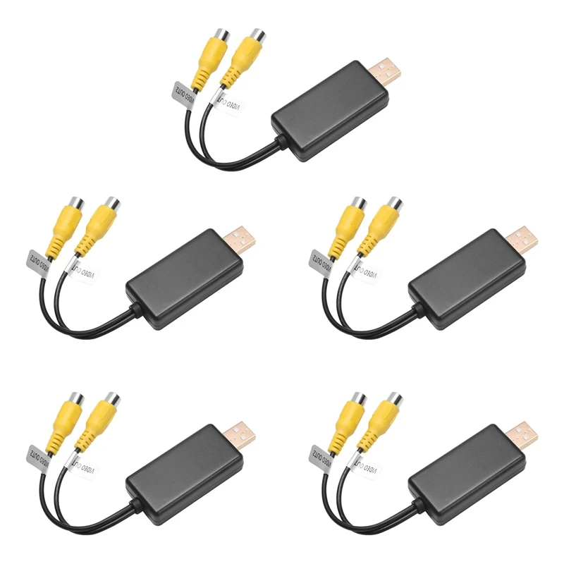 

B63B-5X USB To CVBS RCA Video Output Adapter Box Interface Connect To Monitor Display Device For Android Radio Multimedia(A)