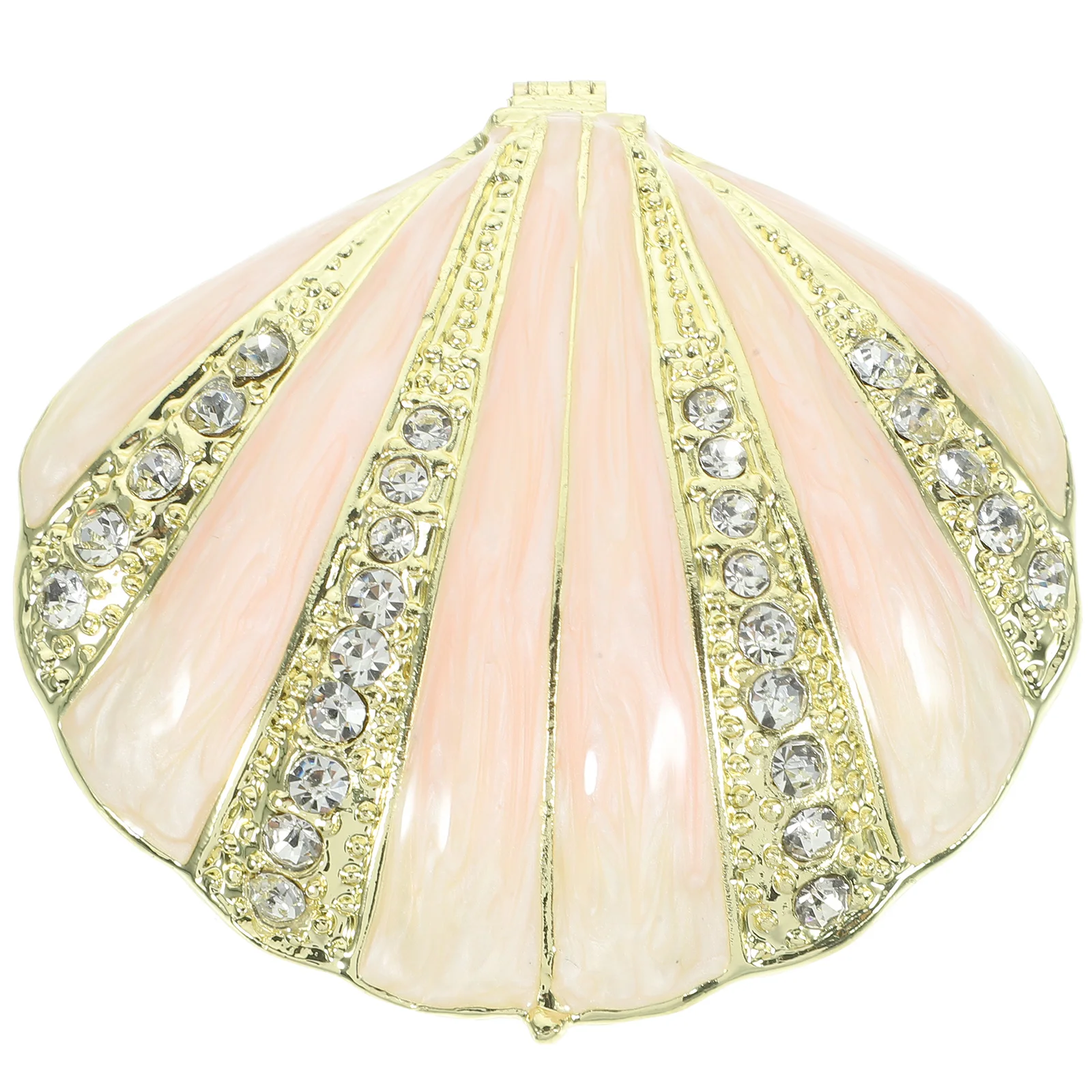 Shiny Shell Jewelry Zinc Alloy Rhinestone Surface Gift Box Bracelet Ring Necklace Earring Storage ganizer Decorative Case