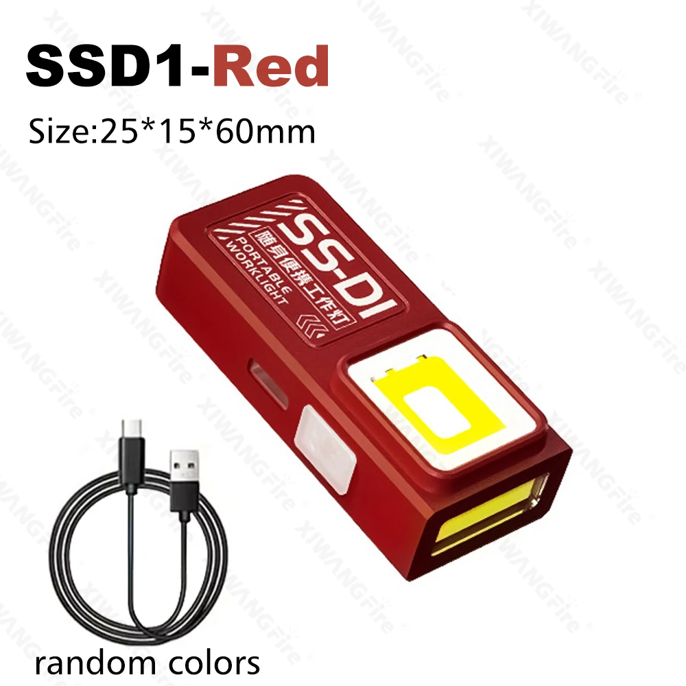 Leistungsstarke Mini COB LED Schlüsselanhänger-Taschenlampe USB-Aufladbar Hängende Arbeitsleuchte Wasserdicht Schlüsselring Camping Wandern Taschenlampe