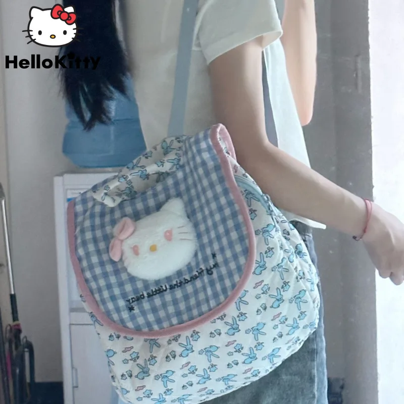 Sanrio Hello Kitty New Mini Aesthetic Backpack Girls Cartoon Portable Sweet Cute Tote Bags Y2k Korean Style Small Shoulder Bag