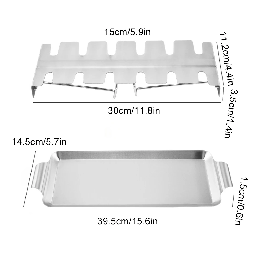 Baguette de cuisson jetable en acier inoxydable pour barbecue, cuisse d'aile et de jambe de bœuf, gril de rôtissoire, support de four, T1