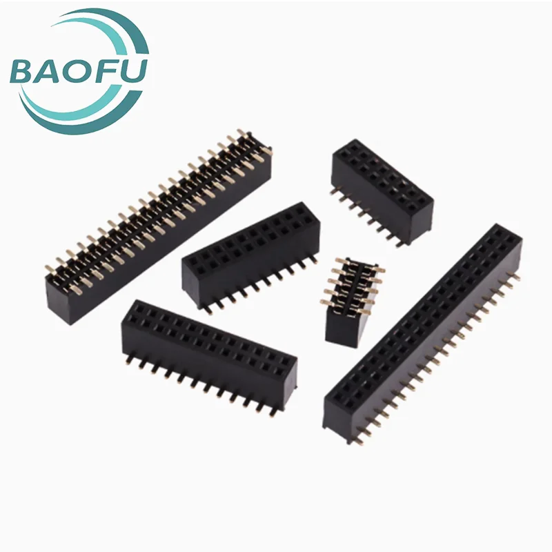 10pcs double row vertical patch socket with a spacing of 1.27mm, female seat 2 * 3/4/5/6/8/10/12/15/20/40P