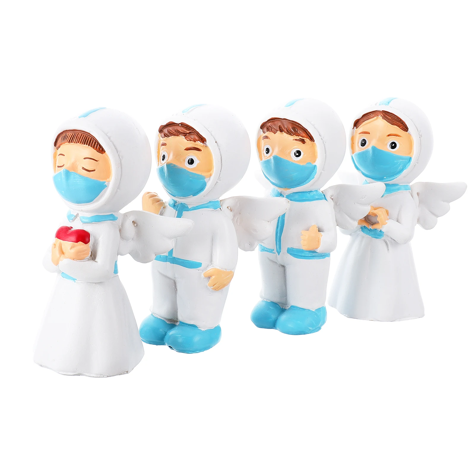 

4pcs Resin Angel Desktop Decoration Mini Office Adorn Home Decor Crafts Gift Car Ornament Unique Lifelike Design Fall Resistant