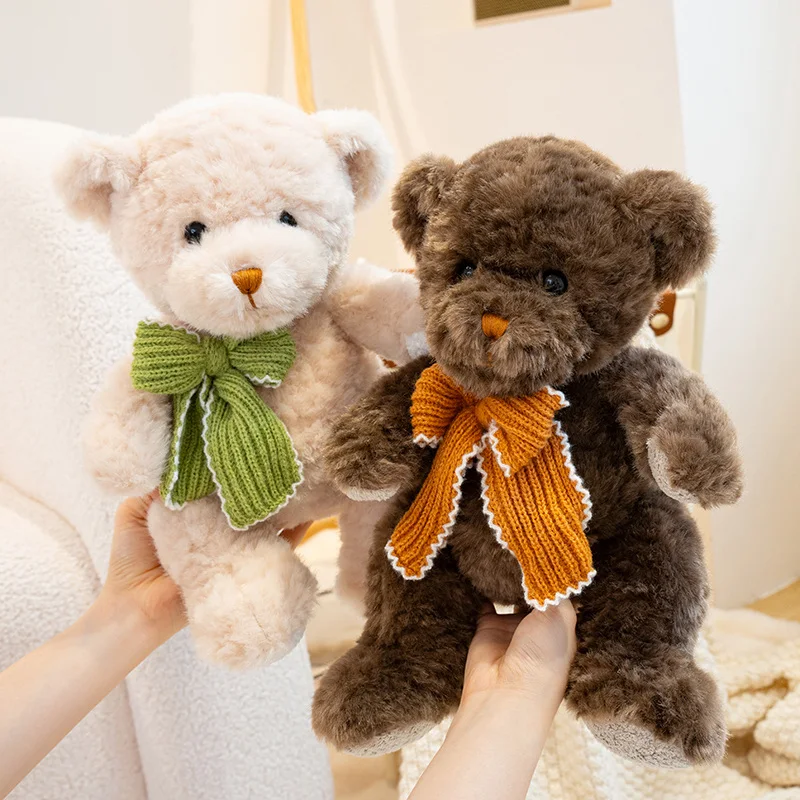 

Bear Plush Toys 30/40/50cm Brown White Bear Stuffed Doll Kawaii Home Decor Toys Kids Accompany Sleep Toy Birthday Surprise Gifts