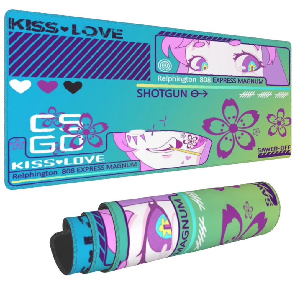 Kiss Love CS GO Custom Large Mouse Pad Speed Keyboards Mat Rubber Gaming Mousepad Desk Mat Game Player Desktop Computer Laptop