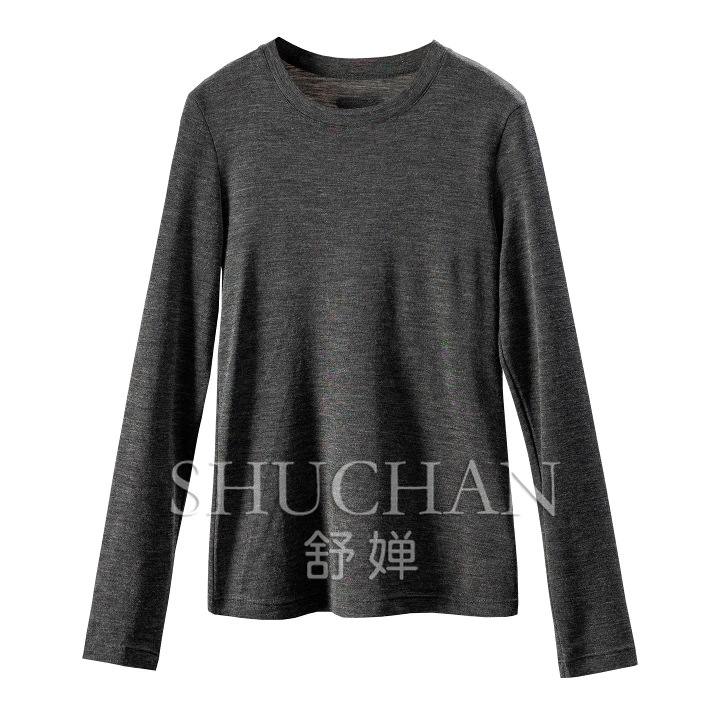 Winter T Shirt Wearing A Slim and Simple Wool Crew Neck Knitted T-shirt for Women's F553 Long Sleeve Top Women