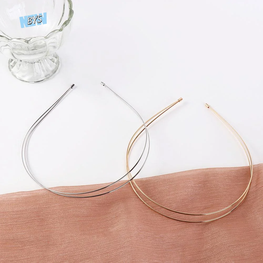 

Hair Accessories Alloy Double Root Hair Bands Thin Silver Retro Gold Head Hoop Simple Waterproof Metal Hair Hoop Wedding